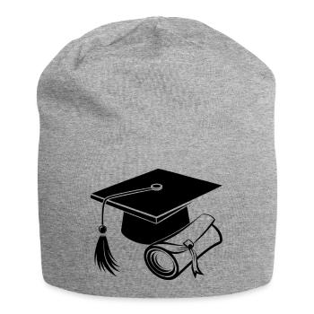 Graduation cap and diploma - Jersey Beanie - heather grey - Front
