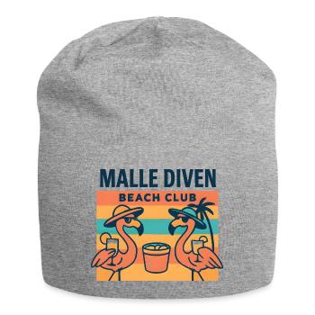 Malle Diven Beach Club Flamingo Mallorca Party  - Jersey-Beanie - Grau meliert - Vorne