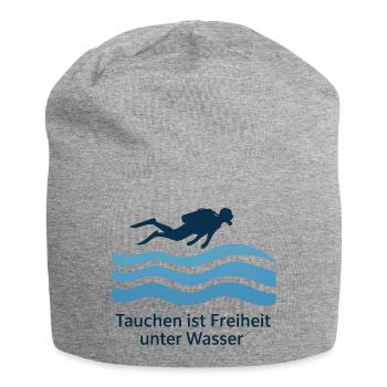 Tauchen ist Freiheit Unter Wasser - Jersey-Beanie - Grau meliert - Vorne