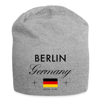 Berlin Germany Coordinates Travel Souvenir - Jersey Beanie - heather grey - Front