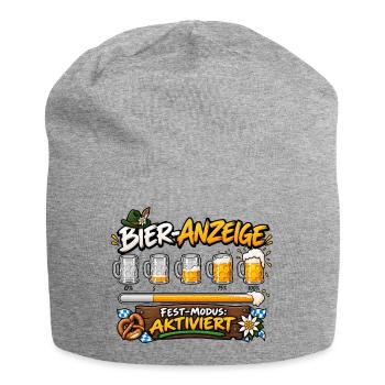 Bier Anzeige Fest Modus Aktiviert Trachten Spruch - Jersey-Beanie - Grau meliert - Vorne