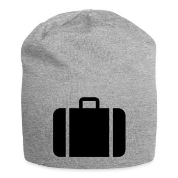 valise,voyage,aéroport,Gare ferroviaire - Bonnet en jersey - gris chiné - Devant