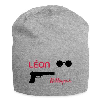 Léon - Nettoyeur - Film Culte - Cinéma - Bonnet en jersey - gris chiné - Devant