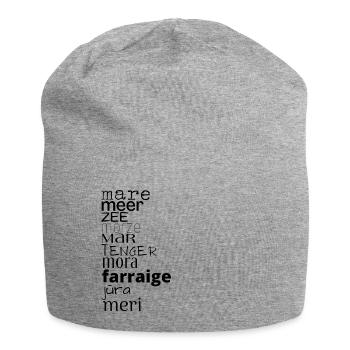 Meer in verschiedenen Sprachen - Jersey-Beanie - Grau meliert - Vorne