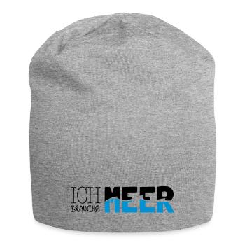 Ich brauche Meer - Jersey-Beanie - Grau meliert - Vorne