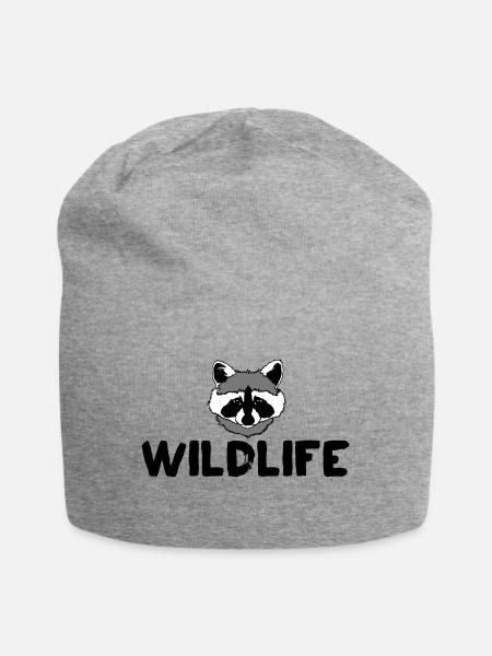 Waschbär Wildlife Text - Jersey-Beanie - Grau meliert