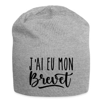 J'ai eu mon brevet | brevet des collèges - Bonnet en jersey - gris chiné - Devant