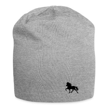 Islandpferd - Jersey-Beanie - Grau meliert - Vorne