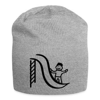 Slide with child - Jersey Beanie - heather grey - Front