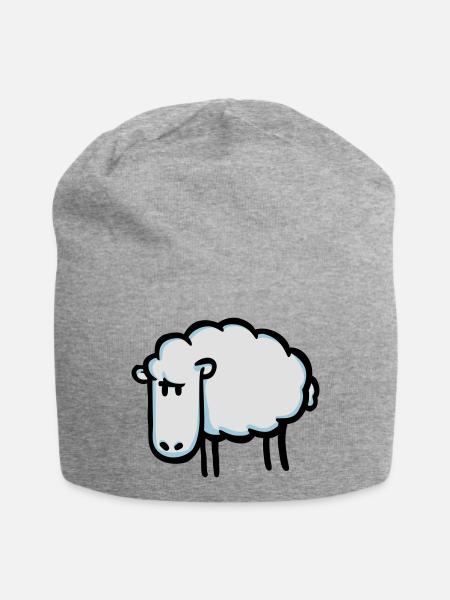 Schaf - Jersey-Beanie - Grau meliert