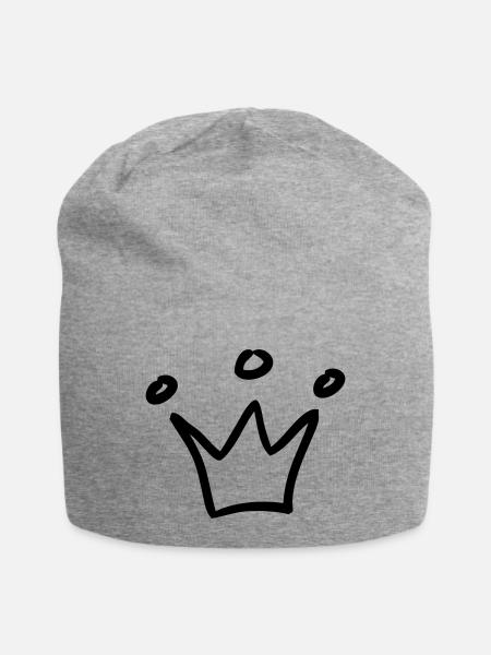 krone - Jersey-Beanie - Grau meliert