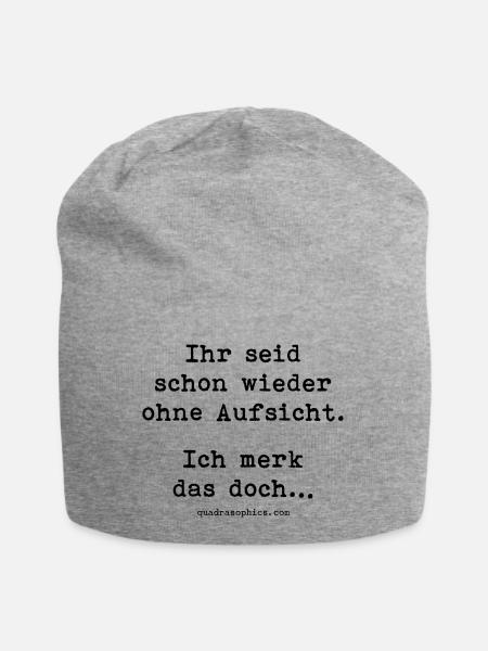 ohne Aufsicht - Jersey-Beanie - Grau meliert