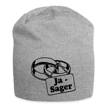 Junggesellenabschied, JGA Bräutigam - Ja Sager(25) - Jersey-Beanie - Grau meliert - Vorne