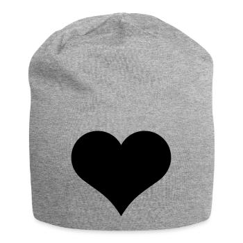 heart valentines day - Jersey Beanie - heather grey - Front