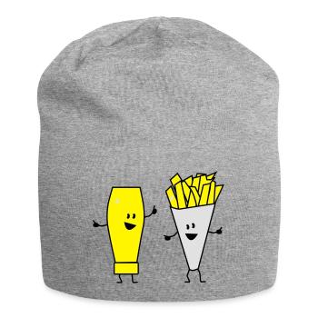 mayonnaise french fries - Jersey-Beanie - Grau meliert - Vorne