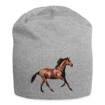 Horses rider love illustration Real - Jersey Beanie - heather grey - Front