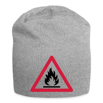 Branntgefahr schild - Jersey-Beanie - Grau meliert - Vorne