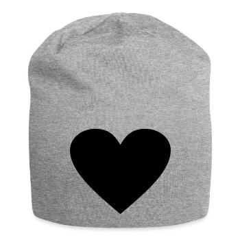Cœur noir Awesomeelement - Bonnet en jersey - gris chiné - Devant