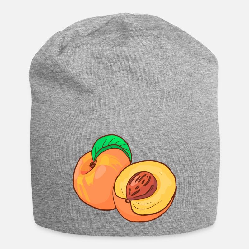 Pfirsiche - Jersey-Beanie - Grau meliert