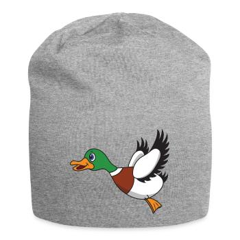 Flugende Ente - Jersey-Beanie - Grau meliert - Vorne