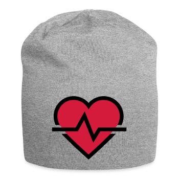 Heartbeat pulse - Jersey Beanie - heather grey - Front