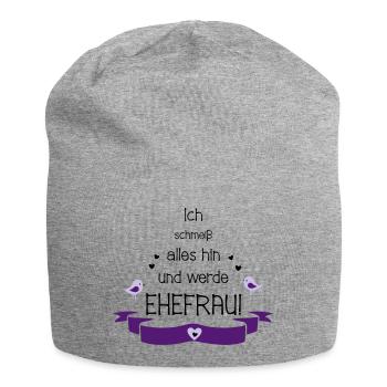 Junggesellinnenabschied Hochzeit Ehefrau Geschenk - Jersey-Beanie - Grau meliert - Vorne