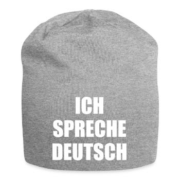 Ich spreche deutsch, Ausländer, Spruch, deutsch - Jersey-Beanie - Grau meliert - Vorne