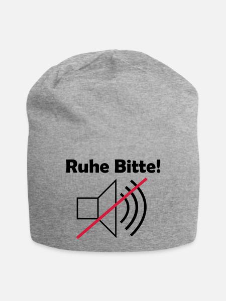 Rest please! with speaker icon - Jersey Beanie - heather grey