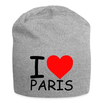 I Love Paris libe Paris Love Paris Herz Paris - Jersey-Beanie - Grau meliert - Vorne
