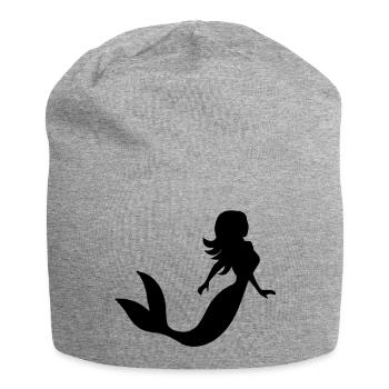 Meerjungfrau - Jersey-Beanie - Grau meliert - Vorne