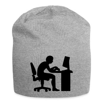 Büro Computer - Jersey-Beanie - Grau meliert - Vorne
