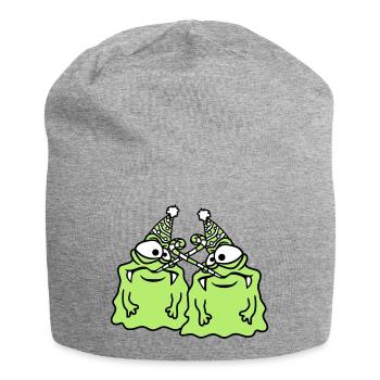2 freunde team paar geburtstag alleine einsam trau - Jersey-Beanie - Grau meliert - Vorne