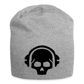 music_skull__f1 - Jersey Beanie - heather grey - Front