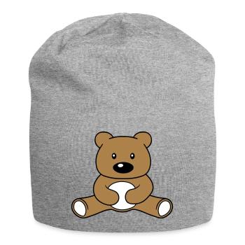 baer suess niedlich sitzen klein comic cartoon cli - Jersey-Beanie - Grau meliert - Vorne