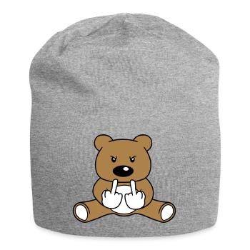 boese gemein beleidigung wichser fuck you off mitt - Jersey-Beanie - Grau meliert - Vorne