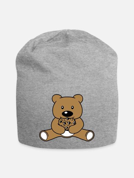 cookie essen keks hunger lecker knabbern baer sues - Jersey-Beanie - Grau meliert