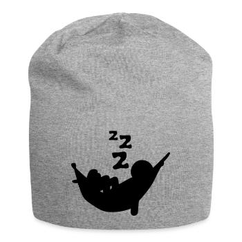 hammock siesta nap sleep snoring personal - Jersey Beanie - heather grey - Front