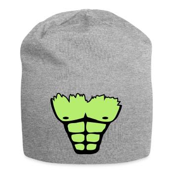 muscle_chest_wu2 - Jersey Beanie - heather grey - Front