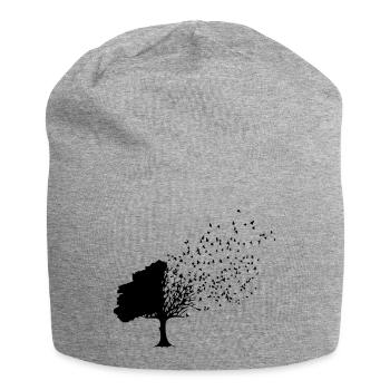 Herbst - Jersey-Beanie - Grau meliert - Vorne