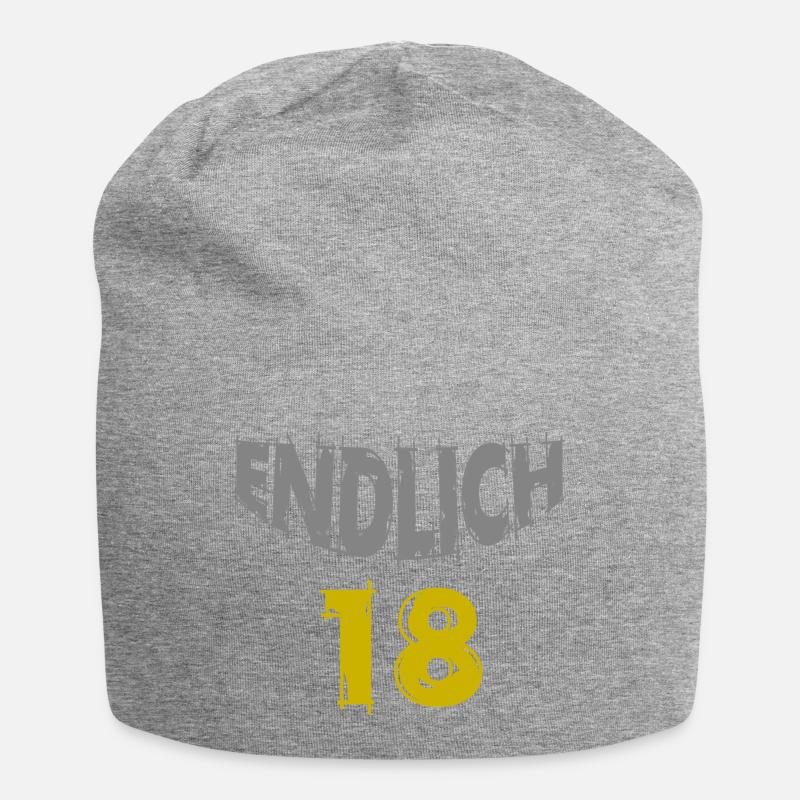 endlich18 - Jersey-Beanie - Grau meliert