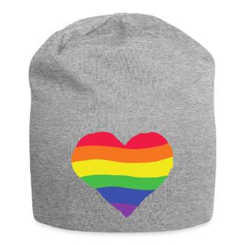Pride heart - rainbow, color, colorful, lgbtq + love - Jersey Beanie - heather grey - Front