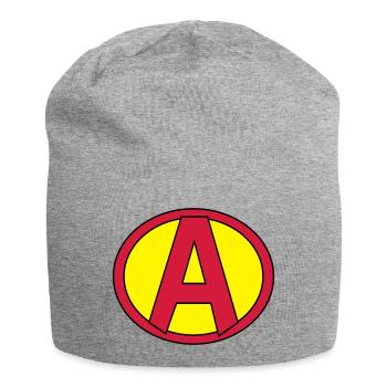 Super, Superheld, Superheldin, Hero, A - Jersey Beanie - heather grey - Front