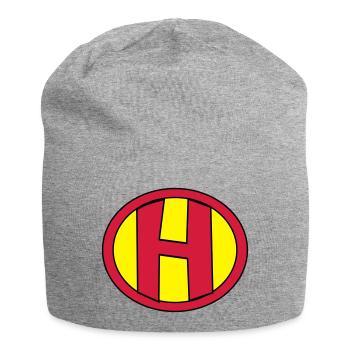 Super, Superheld, Superheldin, Hero, H - Jersey Beanie - heather grey - Front