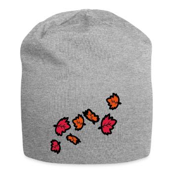 Feuilles d'érable automne - Bonnet en jersey - gris chiné - Devant
