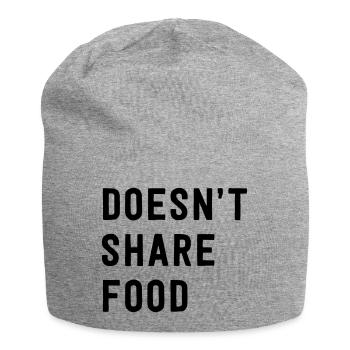 Doesn't share food - Jersey Beanie - heather grey - Front