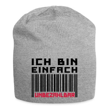 Unbezahlbar (Barcode) - Jersey-Beanie - Grau meliert - Vorne