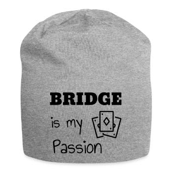 bridge / bridgeur / bridgeuse / cartes - Bonnet en jersey - gris chiné - Devant