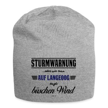 Sturmwarnung Langeoog - büschen Wind - Jersey-Beanie - Grau meliert - Vorne