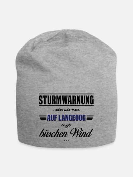 Sturmwarnung Langeoog - büschen Wind - Jersey-Beanie - Grau meliert
