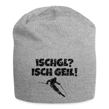 Ischgl Ischgeil (Vintage Schwarz) Ski Skifahrer - Jersey-Beanie - Grau meliert - Vorne